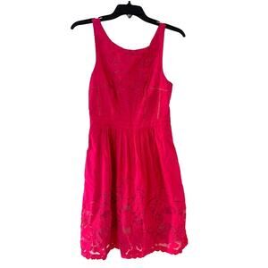 Anthropologie‎ Moulinette Soeurs Womens Floral Embroidered Mini Dress Pink Small